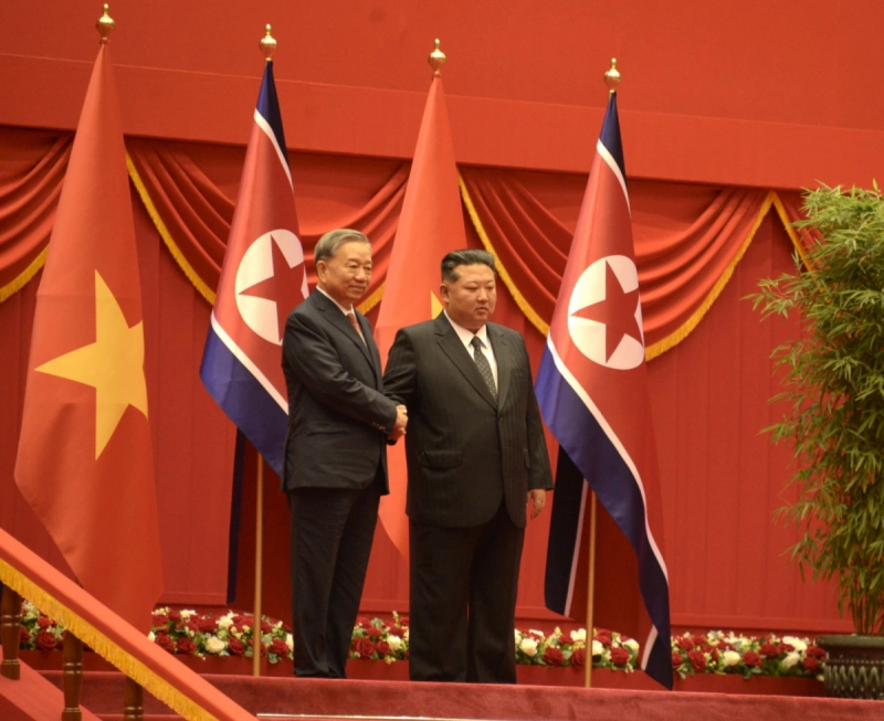 Lễ đón Tổng Bí thư Tô Lâm thăm cấp Nhà nước Cộng hòa Dân chủ Nhân dân Triều Tiên -0