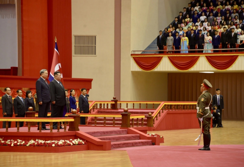 Lễ đón Tổng Bí thư Tô Lâm thăm cấp Nhà nước Cộng hòa Dân chủ Nhân dân Triều Tiên -1