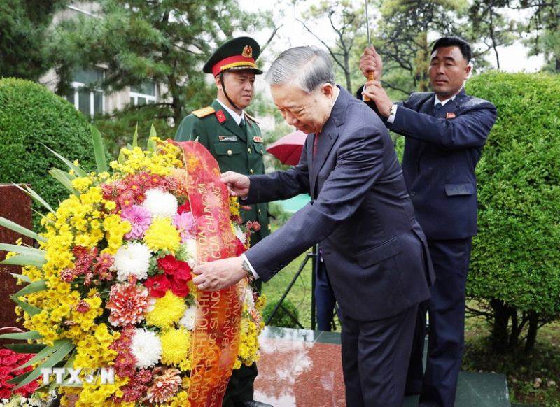 Tổng Bí thư Tô Lâm dự Lễ khánh thành tượng Chủ tịch Hồ Chí Minh tại Triều Tiên -0