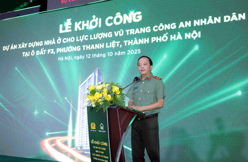 Khởi công dự án nhà ở cho lực lượng vũ trang CAND tại Thanh Liệt, Hà Nội -0