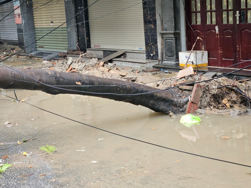 Mưa lớn nhấn chìm đường phố Hải Phòng -0