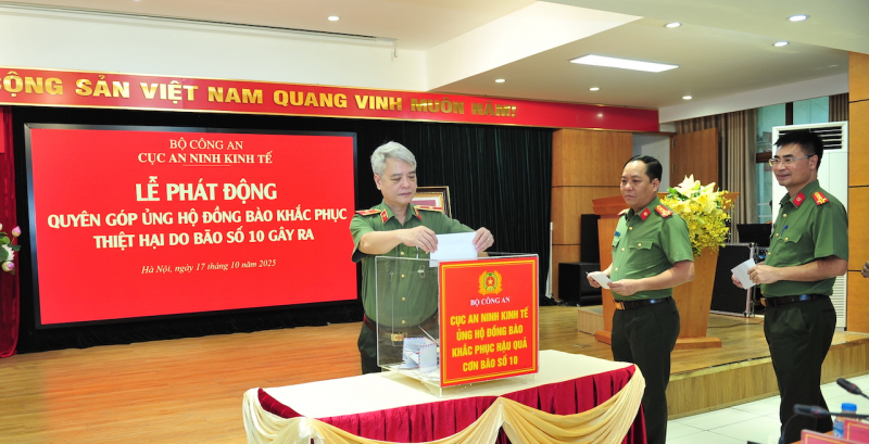 Cục An ninh kinh tế phát động quyên góp ủng hộ đồng bào bị thiệt hại nặng nề bởi thiên tai -1