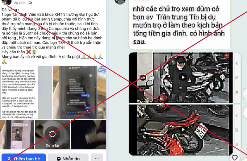 Da Nang: Information about a Pedagogical University student being drugged and kidnapped to Cambodia is fabricated -1
