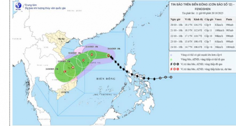 Bão số 12 có khả năng gây lũ lớn ở miền Trung -0