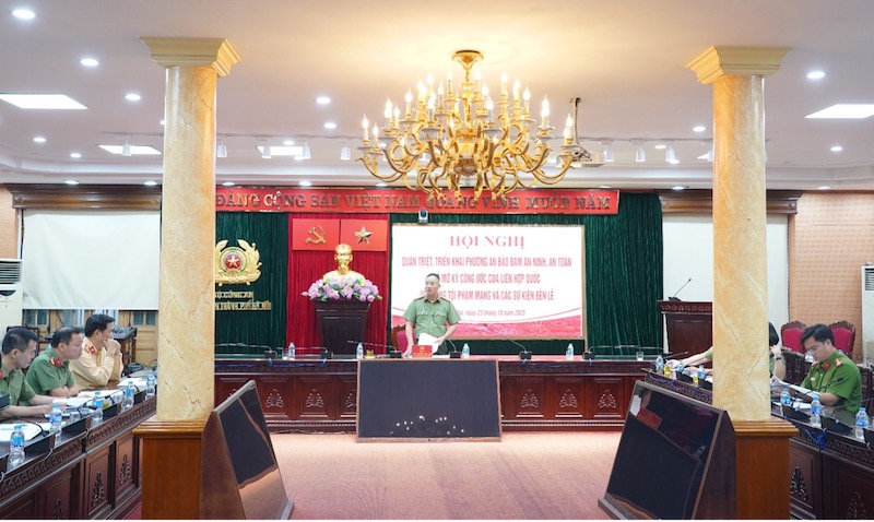 Công an Hà Nội triển khai phương án bảo đảm an ninh, trật tự Lễ mở ký Công ước của Liên hợp quốc về chống tội phạm -0