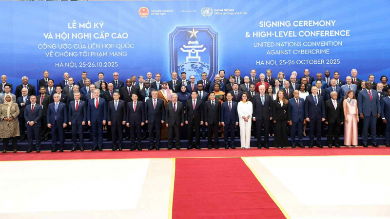 Chủ tịch nước Lương Cường chủ trì Lễ đón các Trưởng đoàn dự Lễ mở ký Công ước Hà Nội -0