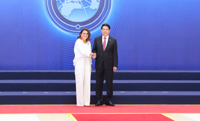 Chủ tịch nước Lương Cường chủ trì Lễ đón các Trưởng đoàn dự Lễ mở ký Công ước Hà Nội -1