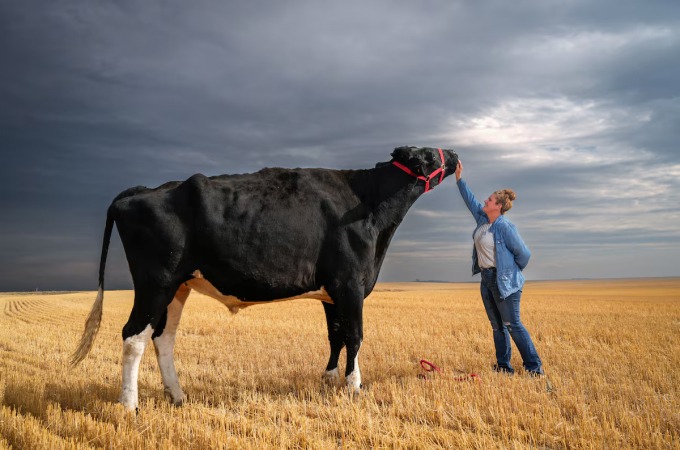 Con bò cao nhất thế giới ở Canada -0