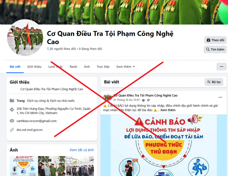 Cảnh báo trang Facebook giả mạo cơ quan điều tra an ninh mạng -0