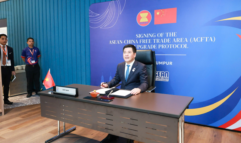 Lễ ký Nghị định thư nâng cấp Hiệp định thương mại tự do ASEAN - Trung Quốc (ACFTA 3.0) -0