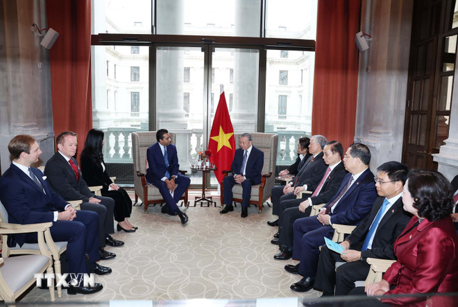 Tổng Bí thư Tô Lâm tiếp lãnh đạo một số tập đoàn, tổ chức tài chính quốc tế -0