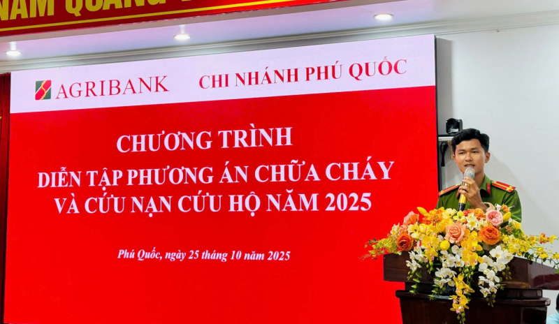 Agribank chi nhánh Phú Quốc tổ chức diễn tập PCCC năm 2025 -0