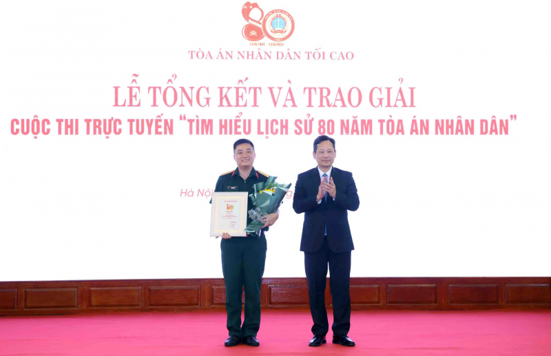 Lễ tổng kết và trao giải cuộc thi trực tuyến “Tìm hiểu lịch sử 80 năm Tòa án nhân dân