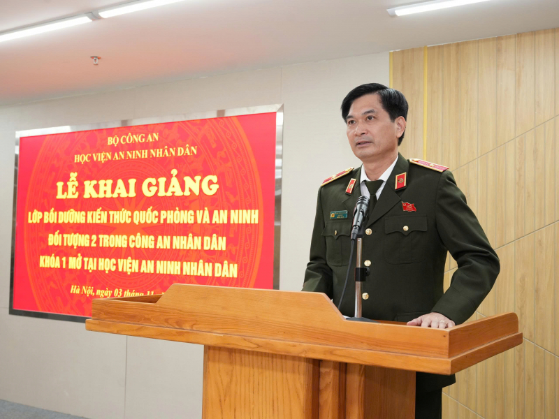 Học viện ANND khai giảng lớp bồi dưỡng kiến thức quốc phòng, an ninh dành cho đối tượng 2 trong CAND -0