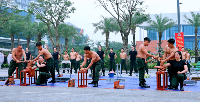 Mãn nhãn màn biểu diễn khí công, võ thuật của CSCĐ tinh nhuệ Công an Ninh Bình -0