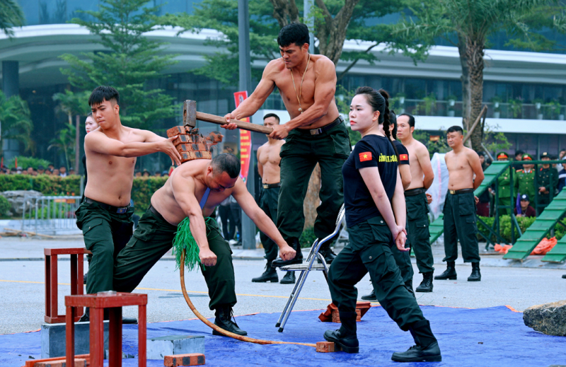 Mãn nhãn màn biểu diễn khí công, võ thuật của CSCĐ tinh nhuệ Công an Ninh Bình -2