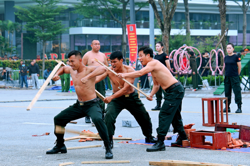 Mãn nhãn màn biểu diễn khí công, võ thuật của CSCĐ tinh nhuệ Công an Ninh Bình -6