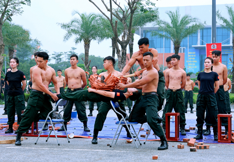 Mãn nhãn màn biểu diễn khí công, võ thuật của CSCĐ tinh nhuệ Công an Ninh Bình -7