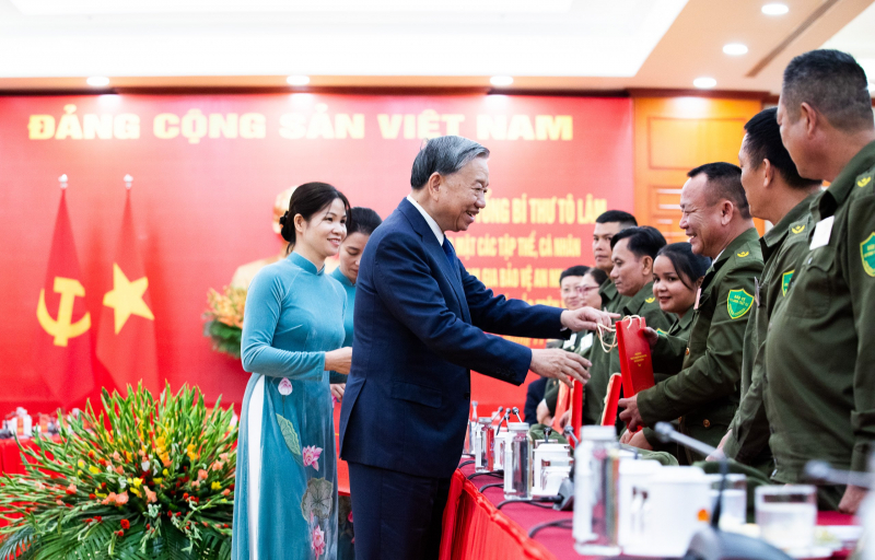 Tổng Bí thư Tô Lâm: Đảng, Nhà nước luôn quan tâm, chăm lo lực lượng tham gia bảo vệ ANTT ở cơ sở -1
