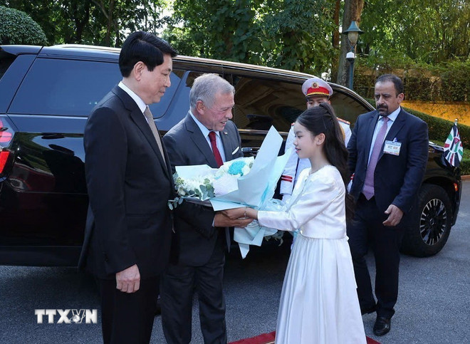 Chủ tịch nước Lương Cường chủ trì lễ đón chính thức Quốc vương Jordan -0