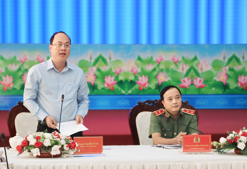 Thứ trưởng Đặng Hồng Đức làm việc với Công an tỉnh Cà Mau -0