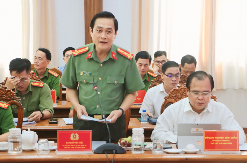 Thứ trưởng Đặng Hồng Đức làm việc với Công an tỉnh Cà Mau -0