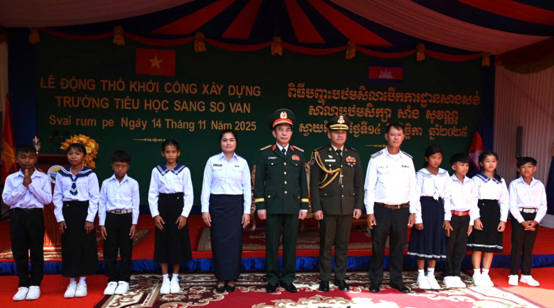 Khởi công xây dựng công trình hữu nghị Trường Tiểu học Sang Sovan -0