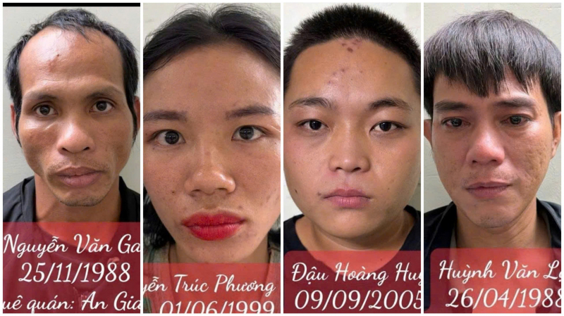 Bắt 4 đối tượng cướp xe máy, đánh người lang thang dưới gầm cầu -0