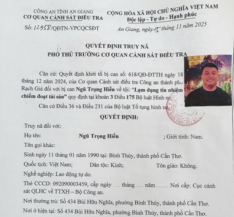 Truy nã đối tượng thuê xe ô tô tự lái rồi bỏ trốn -0