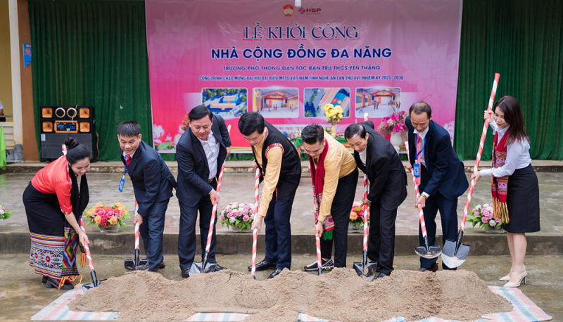 Khởi công công trình nhà cộng đồng đa năng Trường Phổ thông DTBT THCS Yên Thắng -0