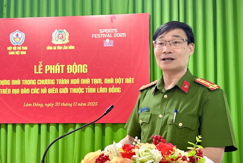 Hiệp hội Thể thao Công an nhân dân hỗ trợ xây dựng 14 nhà tạm, nhà dột nát tại Lâm Đồng -0