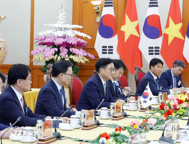 Tổng Bí thư Tô Lâm hội kiến với Chủ tịch Quốc hội Hàn Quốc Woo Won Shik -0