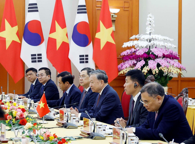 Tổng Bí thư Tô Lâm hội kiến với Chủ tịch Quốc hội Hàn Quốc Woo Won Shik -0