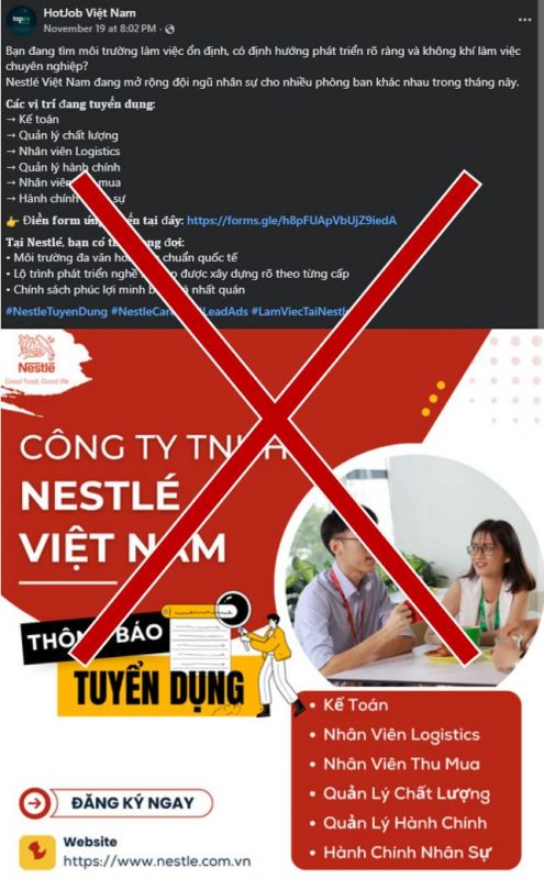 Nestlé Việt Nam cảnh báo tình trạng lừa đảo tuyển dụng mạo danh -1