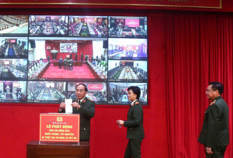 Bộ Công an phát động ủng hộ đồng bào miền Trung, Tây Nguyên bị thiệt hại do bão, mưa lũ gây ra -0