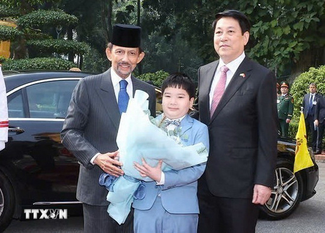 Chủ tịch nước Lương Cường chủ trì lễ đón chính thức Quốc vương Brunei -0