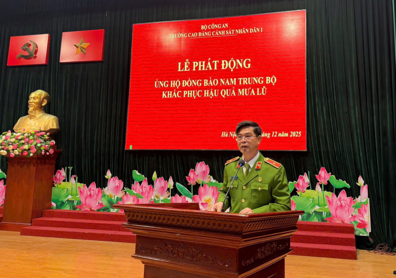 Trường Cao đẳng CSND I quyên góp 653 triệu đồng ủng hộ đồng bào Nam Trung Bộ chịu thiệt hại do mưa lũ -0