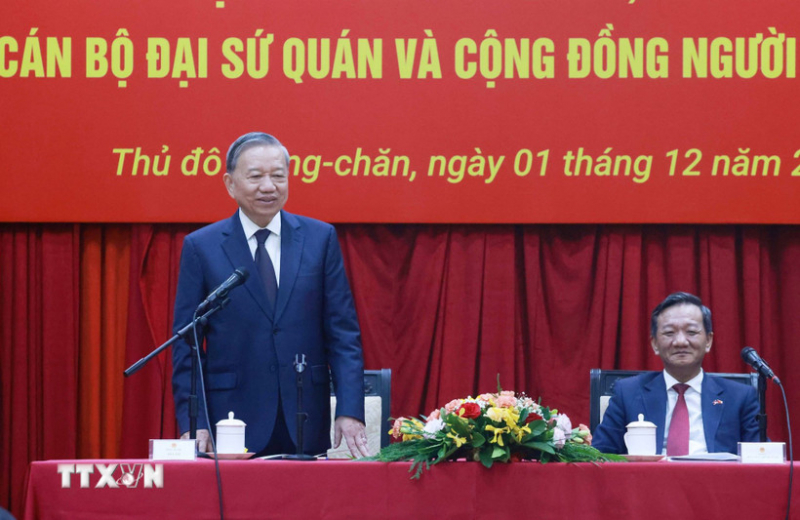 Tổng Bí thư đánh giá cao vai trò cầu nối hữu nghị của cộng đồng người Việt tại Lào -0