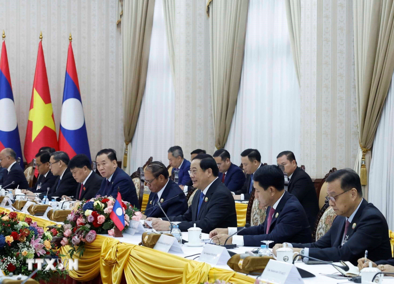 Tổng Bí thư Tô Lâm hội kiến Thủ tướng Lào Sonexay Siphandone -0