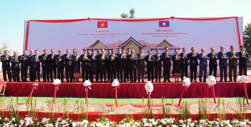 Lễ động thổ công trình Trung tâm chỉ huy An ninh Bộ Công an Lào -0