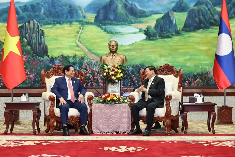 Thủ tướng Phạm Minh Chính hội kiến Tổng Bí thư, Chủ tịch nước Lào -0