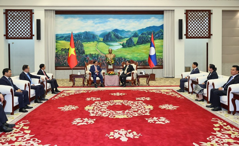 Thủ tướng Phạm Minh Chính hội kiến Tổng Bí thư, Chủ tịch nước Lào -0