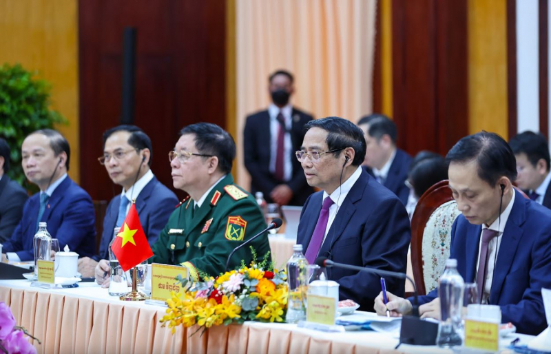 Thủ tướng Phạm Minh Chính hội đàm với Thủ tướng Campuchia Hun Manet -0