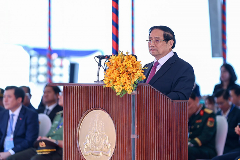Thủ tướng Phạm Minh Chính cùng Thủ tướng Campuchia khai trương cặp cửa khẩu quốc tế mới -0