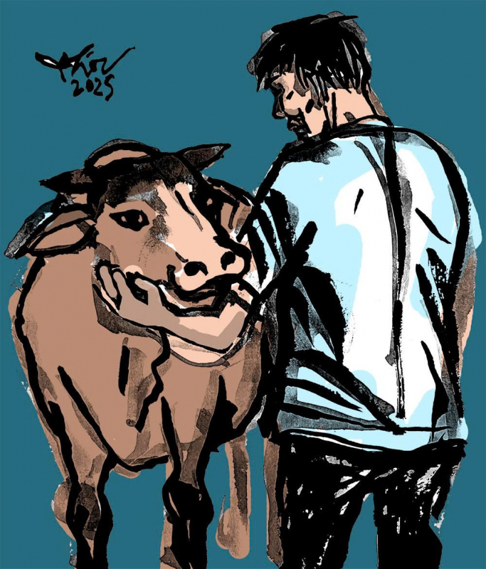 Con bò rơi xuống từ trời... -0