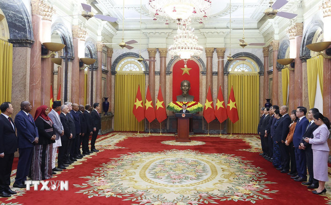 Chủ tịch nước Lương Cường tiếp Đại sứ các nước trình Thư ủy nhiệm -0