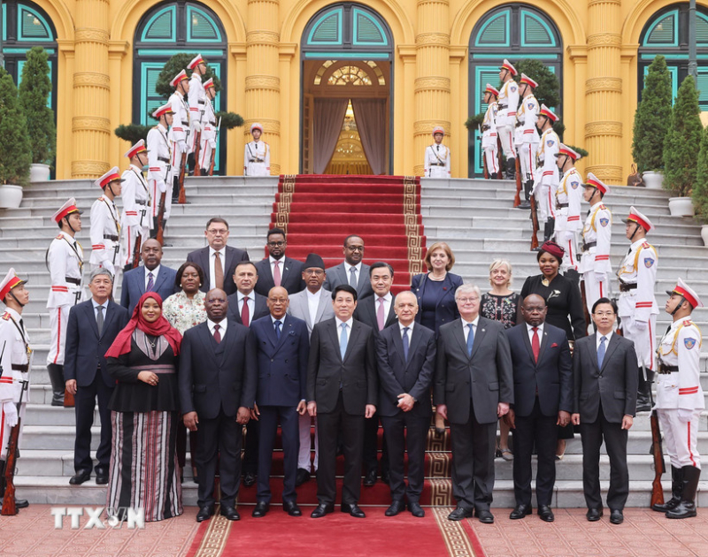 Chủ tịch nước Lương Cường tiếp Đại sứ các nước trình Thư ủy nhiệm -0