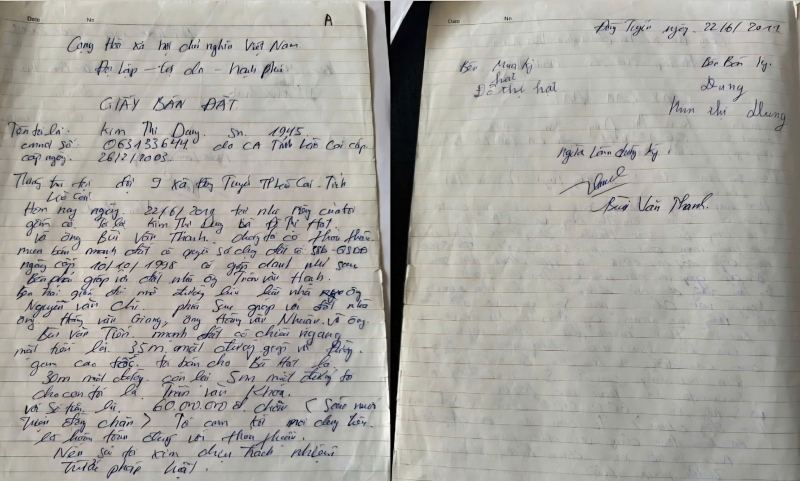 Cần làm rõ giá trị pháp lý của những tờ giấy bán đất viết tay -0