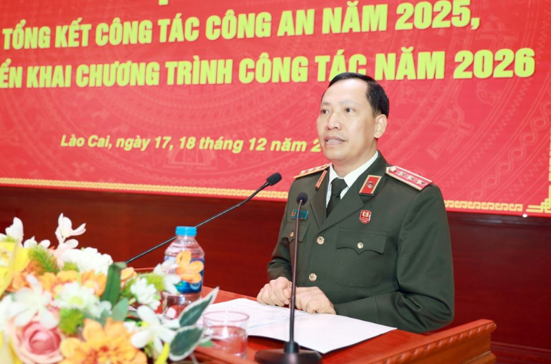 Thứ trưởng Lê Văn Tuyến dự Hội nghị triển khai công tác năm 2026 tại Công an tỉnh Lào Cai -0