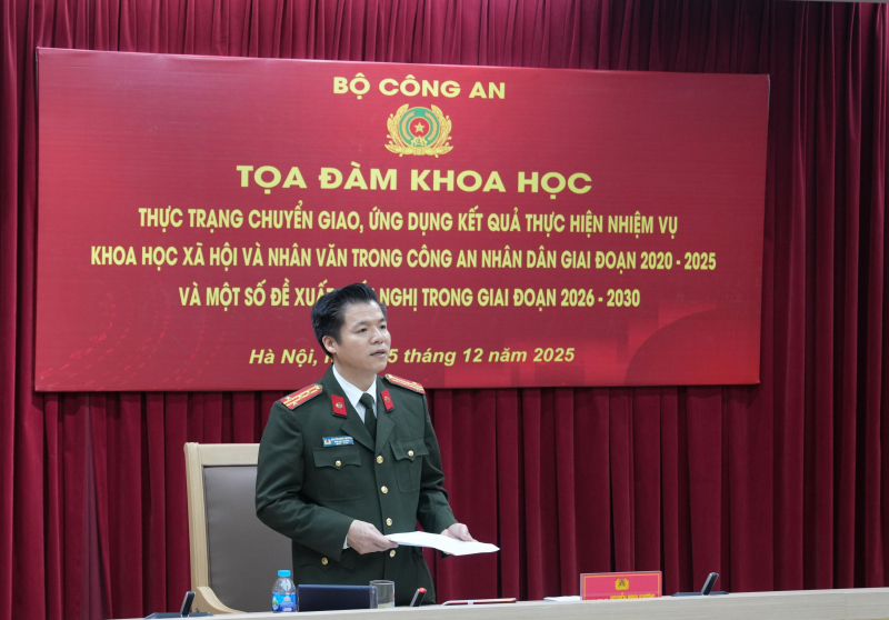 Đẩy mạnh chuyển giao, ứng dụng kết quả thực hiện nhiệm vụ khoa học xã hội và nhân văn trong CAND -0